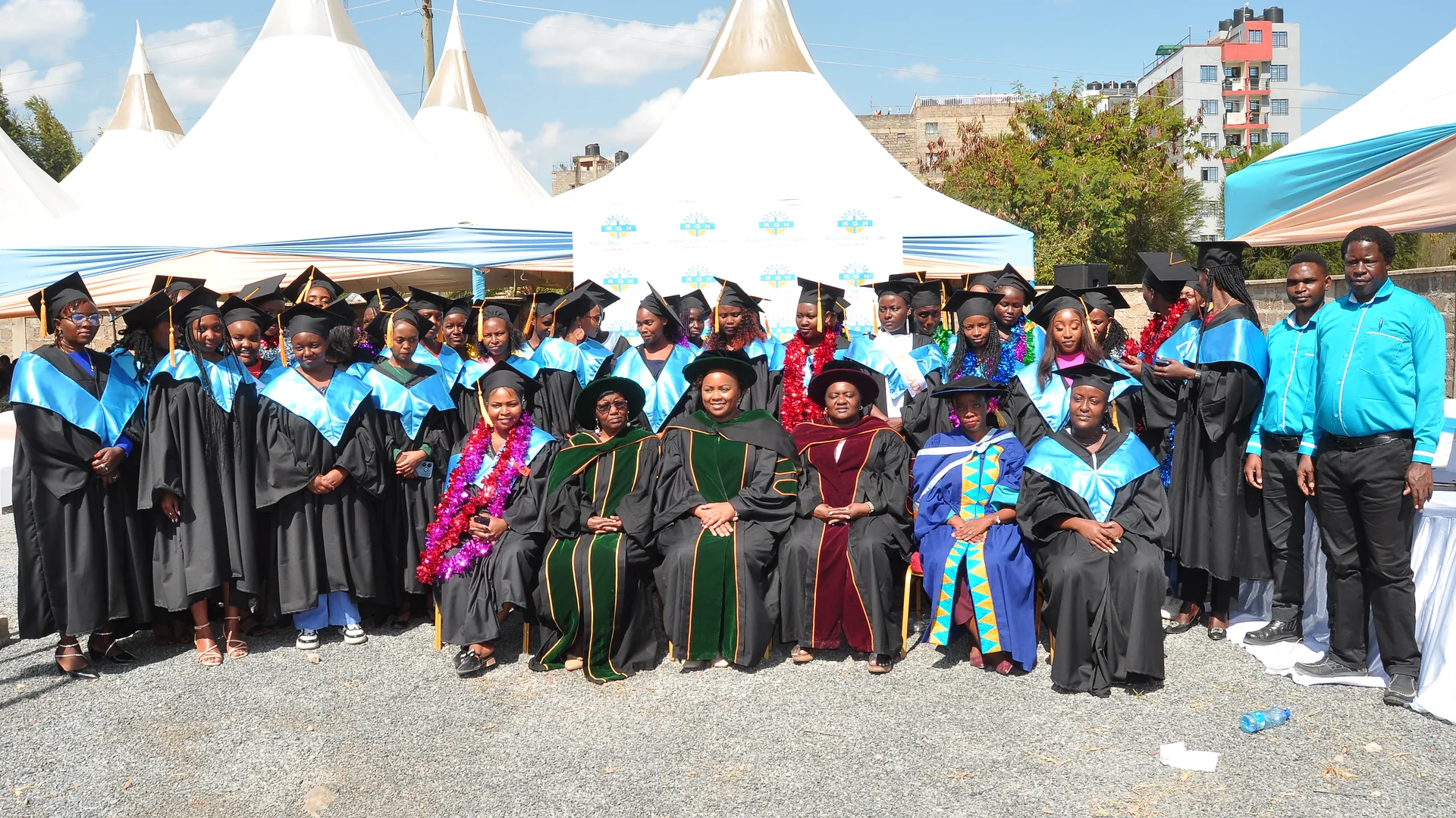 Graduating healthcare students celebrating a new chapter at RHTI